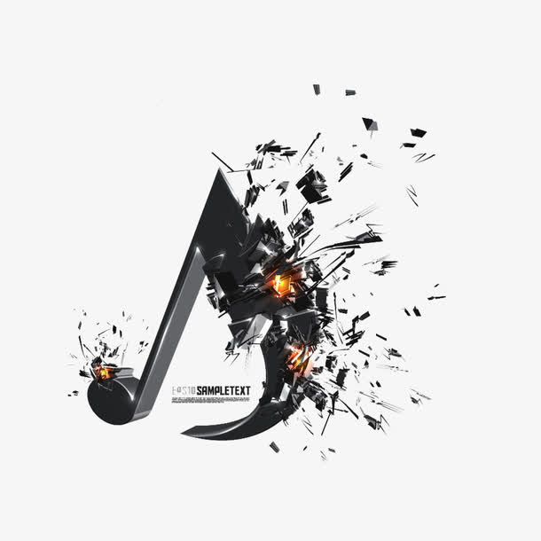 炫酷爆裂音符免抠