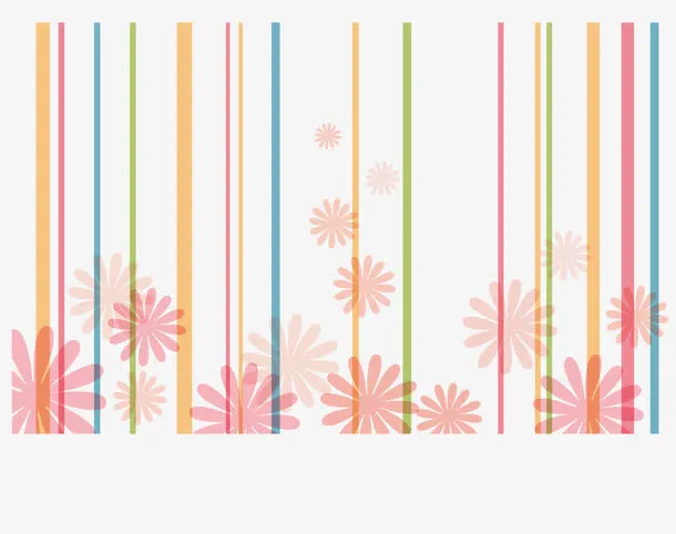 长条和花朵底纹矢量免抠