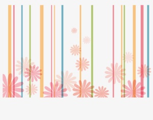 长条和花朵底纹矢量免抠