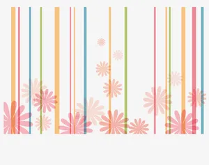 长条和花朵底纹矢量免抠