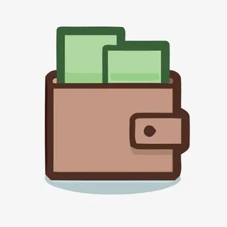 矢量装着现金的皮夹素材免抠