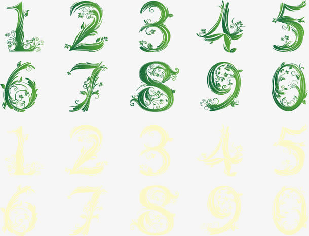 植物花纹数字免抠
