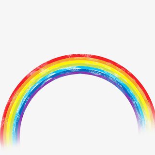 卡通七彩虹条免抠