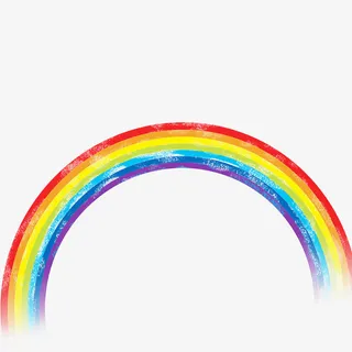 卡通七彩虹条免抠