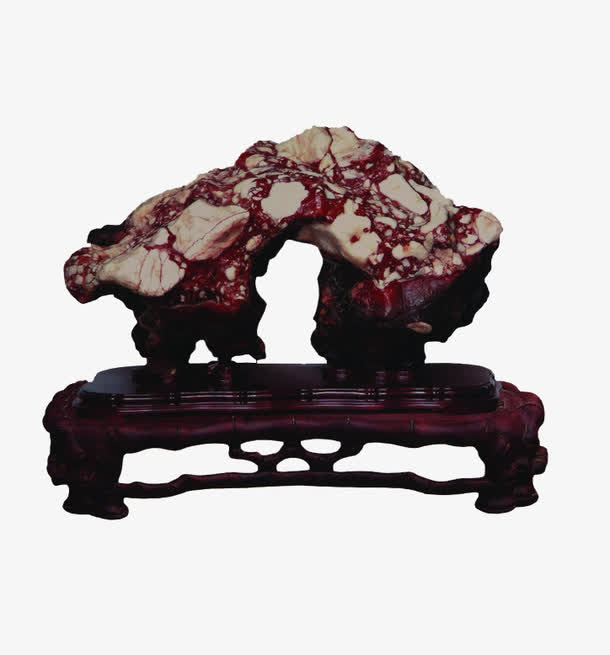灵璧红底白灵石免抠图片免抠