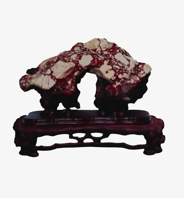 灵璧红底白灵石免抠图片免抠