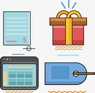 红色发光礼盒免抠