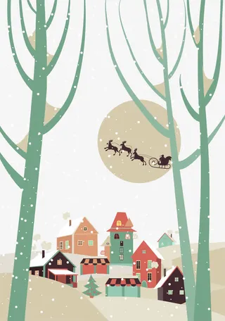 冬日雪地圣诞节背景