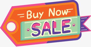 橙色精美时尚吊牌免抠