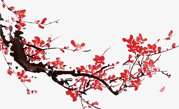 水墨中国凤梅花免抠
