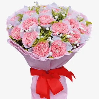 一束粉色花朵免抠