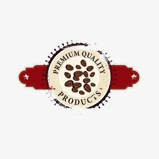 咖啡做旧标签矢量免抠