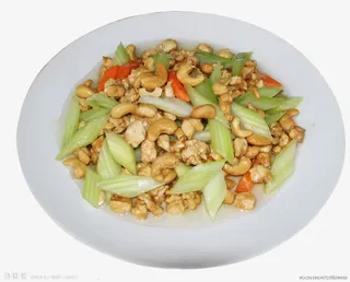 一盘西芹腰果免抠