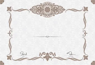 欧式古典证书花纹设计矢量素材免抠