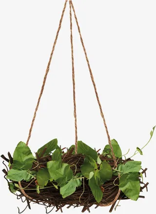 绿叶吊篮子png素材免抠