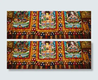 神殿海报背景摄影