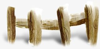 木纹卡通围栏创意免抠