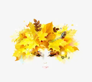 3.8女神节创意秋叶免抠