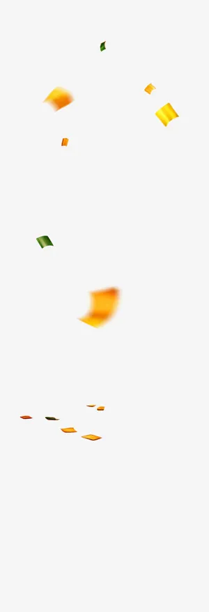 不规则金黄色彩带矢量png图片免抠