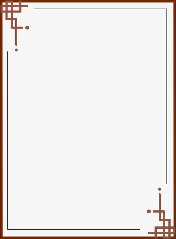 中国风中式简约方框元素免抠