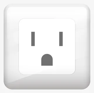 手绘卡通白色三角插孔免抠