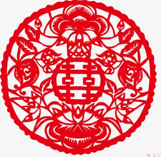 圆形红色喜字帖素材免抠 圆形红色喜字帖素材免抠