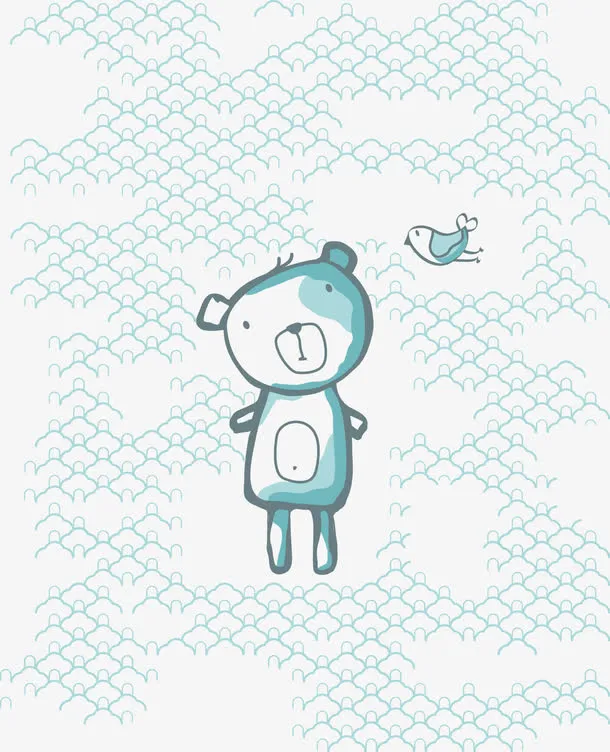 简约小熊卡通底纹背景素材