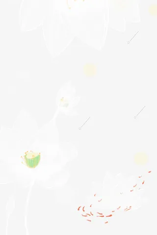 白色唯美莲花背景免抠