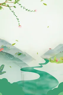 小清新唯美春季踏青旅行海报免抠