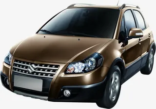 春天棕色汽车模型免抠