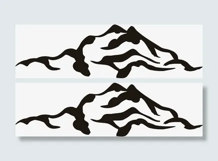 手绘黑色山峰png图免抠