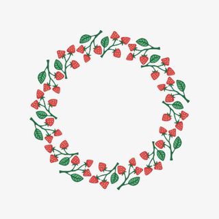 手绘卡通草莓花环免抠