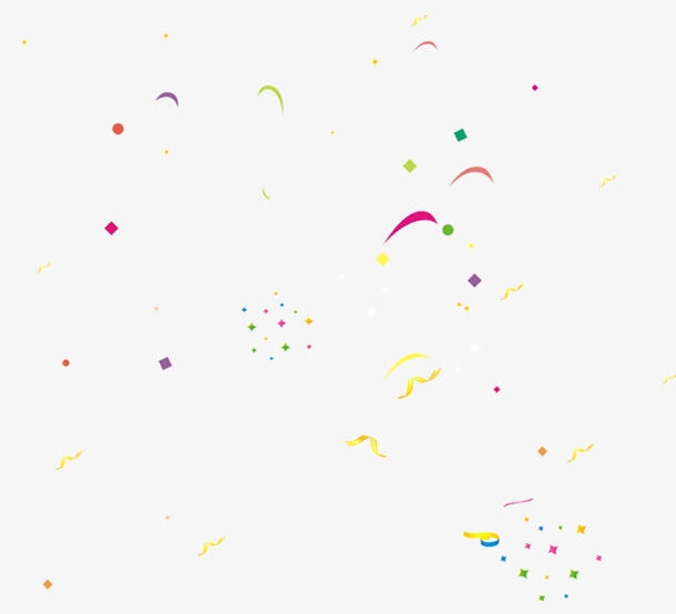 彩色礼花碎纸漂浮素材免抠