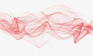 红色边条半透明古风海报免抠