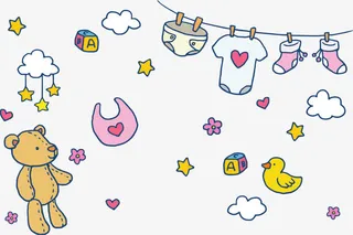 可爱婴儿衣服花纹免抠