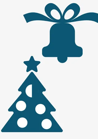 圣诞复古吊铃矢量图免抠