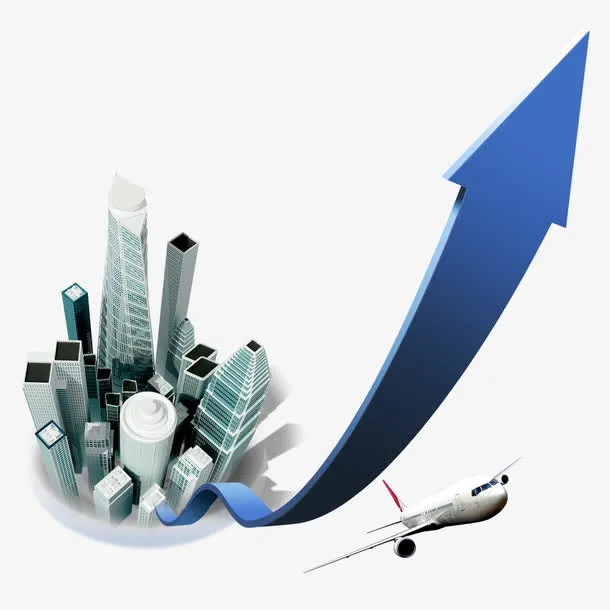 房屋建筑箭头飞机免抠素材免抠