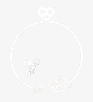 白色中国风圆圈边框纹理免抠