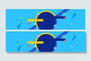 蓝色纯色背景几何元素全屏海报psd模板高清