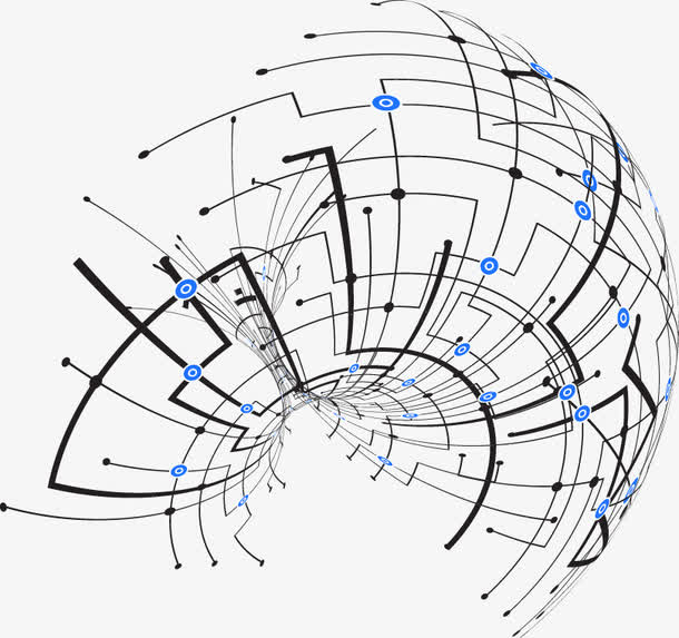 数码科技电子结构免抠