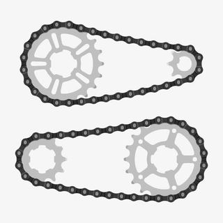 手绘自行车链条免抠