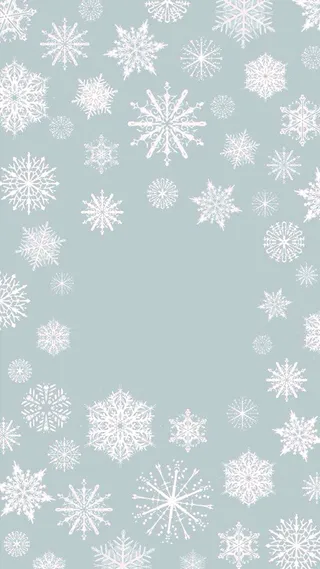 -小清新平面下雪白色雪花排列浅蓝色高清