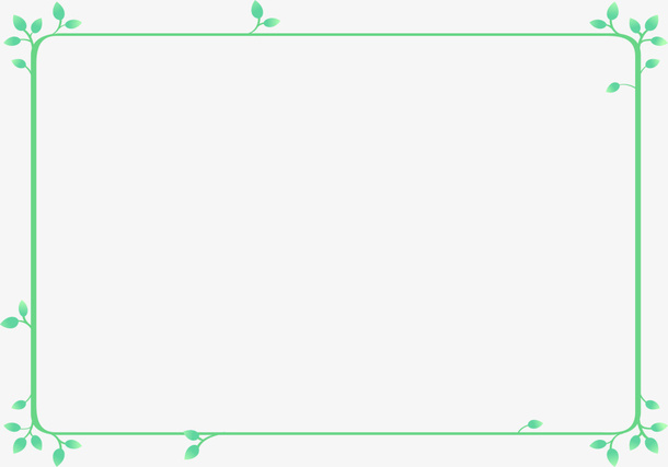 春天绿色叶子边框免抠