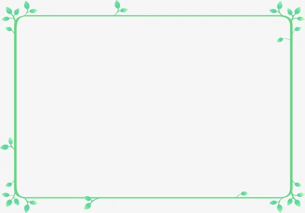 春天绿色叶子边框免抠