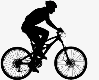 骑山地车人物剪影免抠