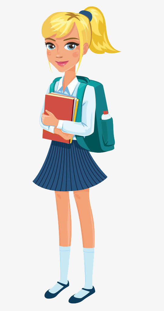 背着书包上学的女孩免抠
