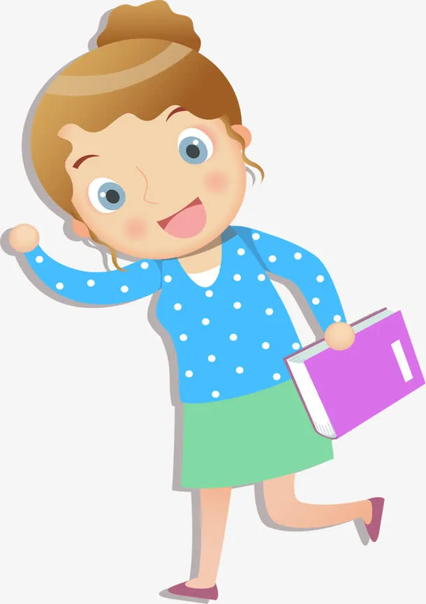 卡通打招呼的女教师免抠