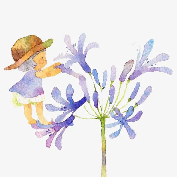 卡通紫罗兰鲜花免抠