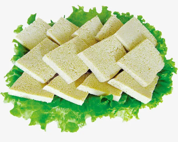 冻豆腐与菜叶免抠