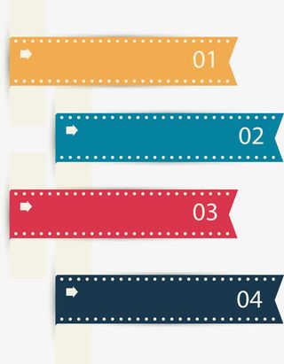 彩色扁平标号PNG图片免抠